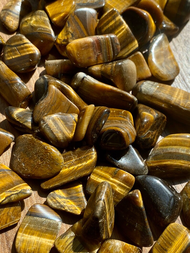 Tiger Eye TUMBLED Africa Tumbled Tiger Eye Tigers Eye Third Eye Sacral Chakra Balance Energy Healing Reiki image 5