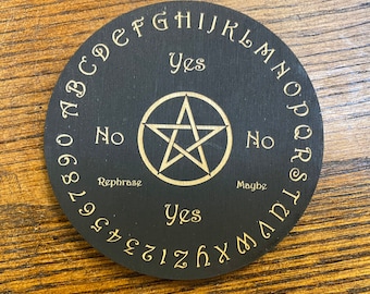 Tablero de Péndulo Grabado en Madera #2 Rejilla de Cristal - Decoración de Altar