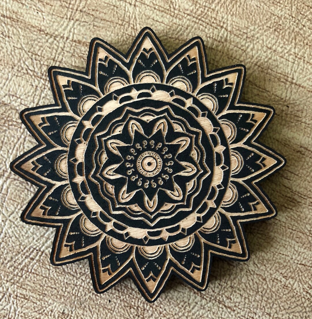 Mandala Art Handpainted Wooden Magnet