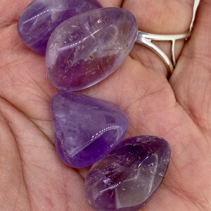 Amethyst TUMBLED A Grade Stone Brazil Tumbled Amethyst Third Eye Stone Healing Crystal Healing Stone image 6