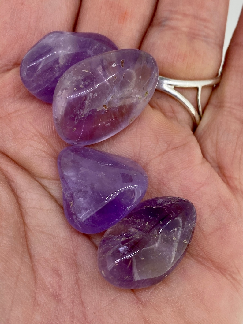 Amethyst TUMBLED A Grade Stone Brazil Tumbled Amethyst Third Eye Stone Healing Crystal Healing Stone image 6