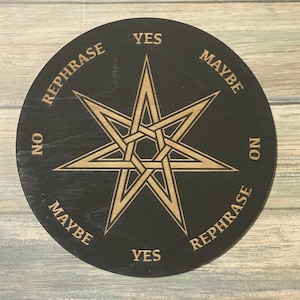 Faery Star Pendulum Board - Faery StarDivination Board - Septagram Pendulum Board - Altar Decoration