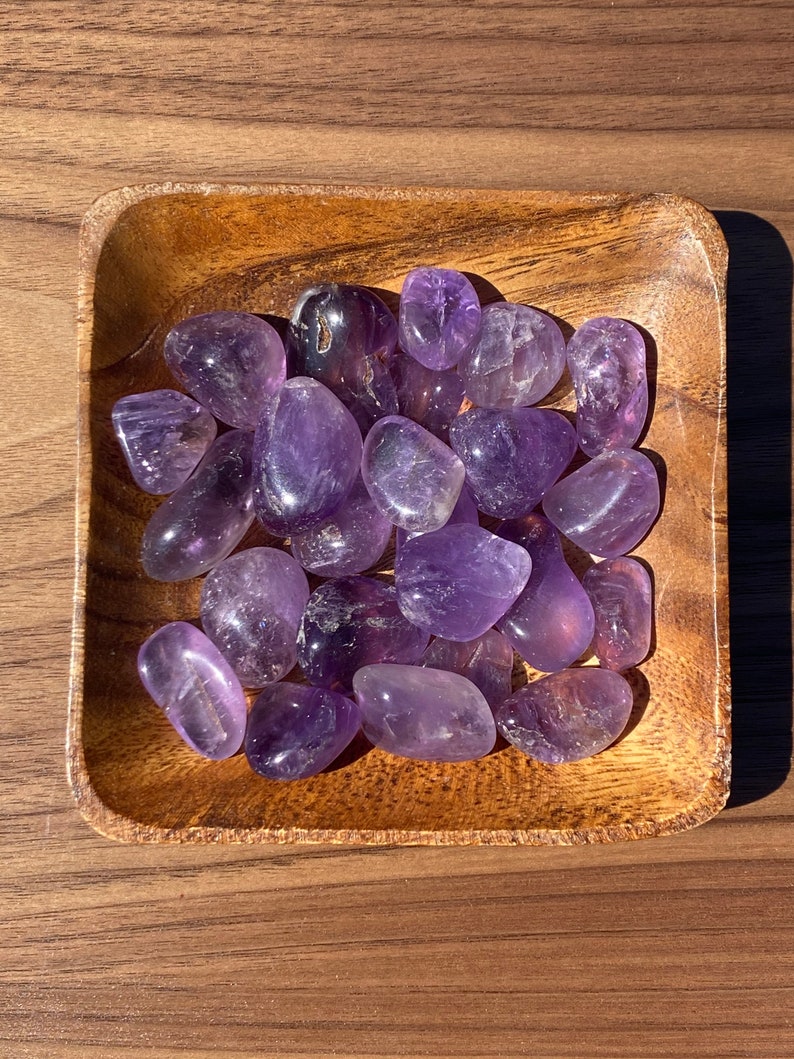 Amethyst TUMBLED A Grade Stone Brazil Tumbled Amethyst Third Eye Stone Healing Crystal Healing Stone image 1