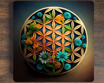 Flower of Life Magnet - Sacred Geometry Magnet - Spiritual Magnet - Meditation Magnet - Refrigerator Magnet