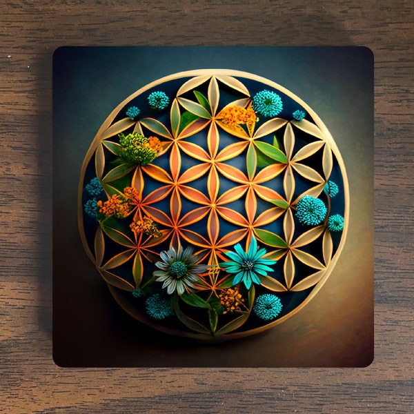 Flower of Life Magnet - Sacred Geometry Magnet - Spiritual Magnet - Meditation Magnet - Refrigerator Magnet