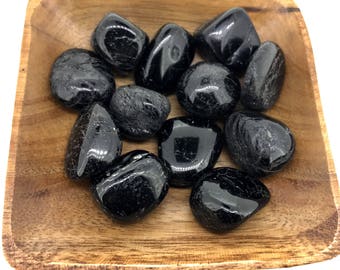 Black Tourmaline TUMBLED  - Root Chakra Stone - Protection Crystal - Protection Stone - Grounding Stone