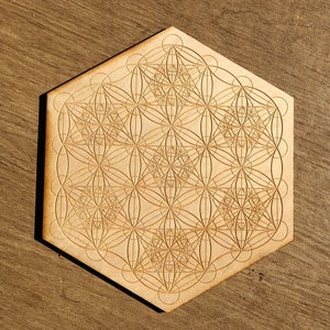 Metatron&#39;s Cube Seed of Life Crystal Grid - Altar Decoration