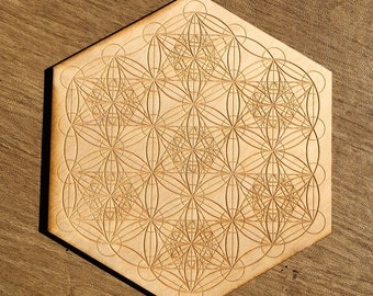 Metatron's Cube Seed of Life Crystal Grid - Altar Decoration