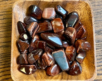 Tiger Eye RED TUMBLED Red Tiger Eye  - Red Tiger’s Eye - Red Tigers Eye Root Chakra - Balance - Energy Healing - Reiki