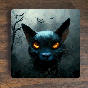 Halloween Magnet - Halloween Cat Magnet - Spooky Magnet -  Refrigerator Magnet - Cat Magnet