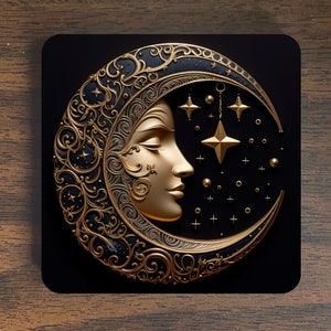Crescent Moon Magnet - Crescent Moon Refrigerator Magnet -  Spiritual Magnet -  Refrigerator Magnet