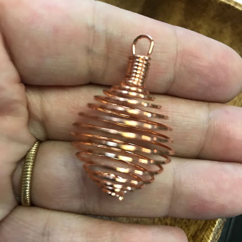 Crystal Cage for Pendant Necklaces use by putting in your own crystal Copper Color Crystal Magick Wicca Reiki Energy Healing image 3