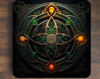 Celtic Square Magnet - Celtic Square Refrigerator Magnet -  Spiritual Magnet -  Refrigerator Magnet