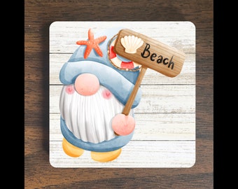 Nautical Gnome Magnet #2 - Beach Gnome Magnet - Beach Magnet - Refrigerator Magnet