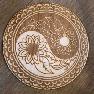 Yin Yang Flower Crystal Grid   - Altar Decoration