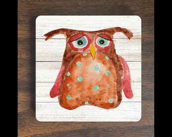 Owl Magnet #2 - Cute Owl Magnet - Sad Owl Magnet - Refrigerator Magnet