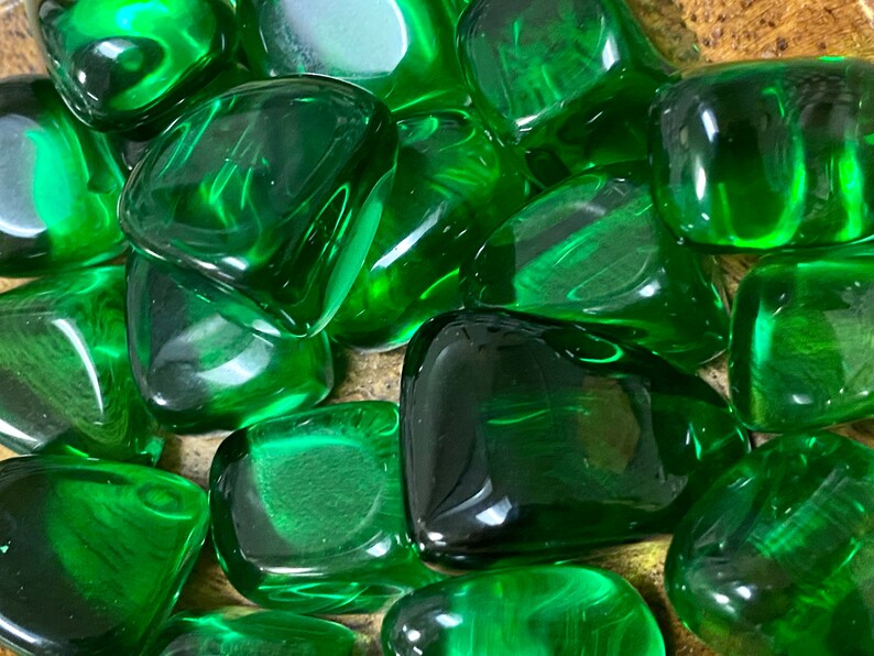 Green Obsidian TUMBLED GLASS Manmade Green Obsidian Etsy