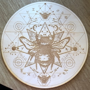 Honey Bee Sri Yantra Kristallgitter - Altar Dekoration