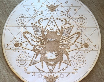 Honey Bee Sri Yantra Crystal Grid    - Altar Decoration