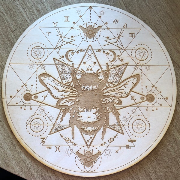 Honey Bee Sri Yantra Kristallgitter - Altar Dekoration
