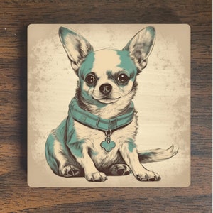 Imán de chihuahua chic retro - Nostalgia de la pata con un toque - Imán de chihuahua - Imán retro - Imán retro de chihuahua