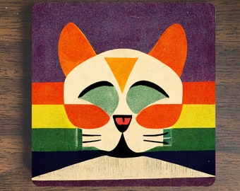 Pride Cat Magnet - Cat Pride Magnet - Pride Magnet - Refrigerator Magnet - LBGTQ+ Magnet