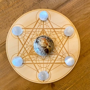 Merkaba Metatron&#39;s Cube  Sphere Holder Crystal Grid -   Altar Decoration - Spheres