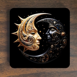 Sun Moon Magnet - Sun Moon Refrigerator Magnet -  Spiritual Magnet -  Refrigerator Magnet