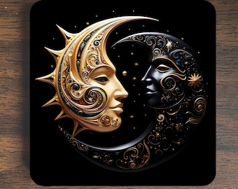 Sun Moon Magnet - Sun Moon Refrigerator Magnet -  Spiritual Magnet -  Refrigerator Magnet