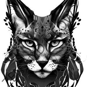 Lynx Digital Art - Lynx Head Vector Art - AI SVG Png - Laser Engraving - UV Printing - Royalty Free