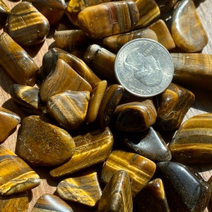 Tiger Eye TUMBLED Africa Tumbled Tiger Eye Tigers Eye Third Eye Sacral Chakra Balance Energy Healing Reiki image 4