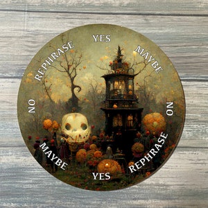 Halloween Pendulum Board - Halloween Divination Board - Full Color - Altar Decoration