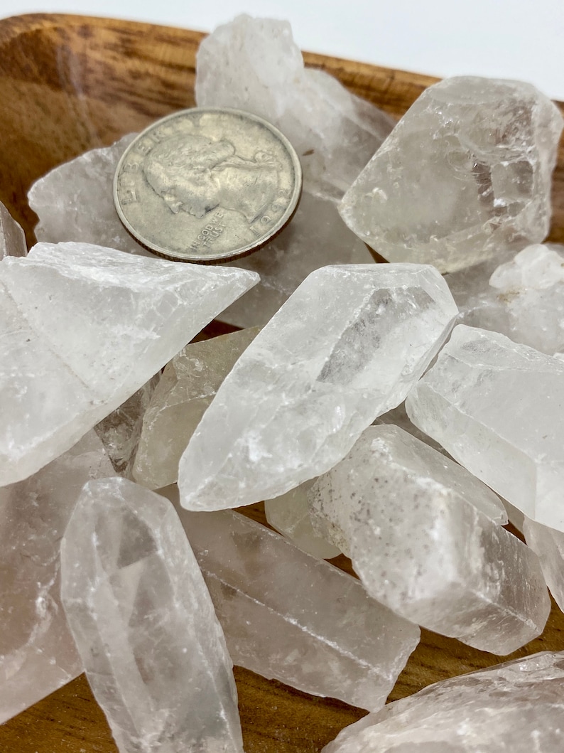 Clear Quartz Rough POINTS COMMERCIAL Grade Natural Quartz Points Clear Quartz Points Crown Chakra All Chakras Energy Healing image 1