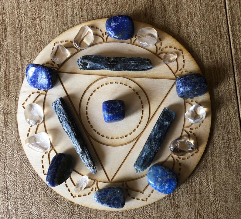 Throat Chakra Crystal Grid Altar Decoration image 2