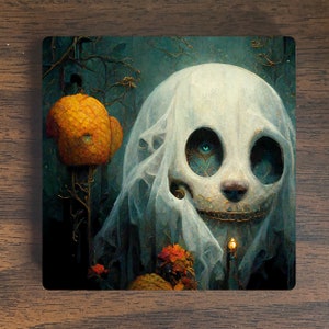 Halloween Magnet - Halloween Scene Magnet - Spooky Magnet -  Refrigerator Magnet - Pumpkin Magnet