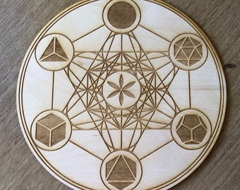 Metatron's Cube Crystal Grid - Platonic Solids - Altar Decoration