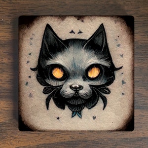 Halloween Magnet - Halloween Cat Magnet - Spooky Magnet -  Refrigerator Magnet - Cat Magnet