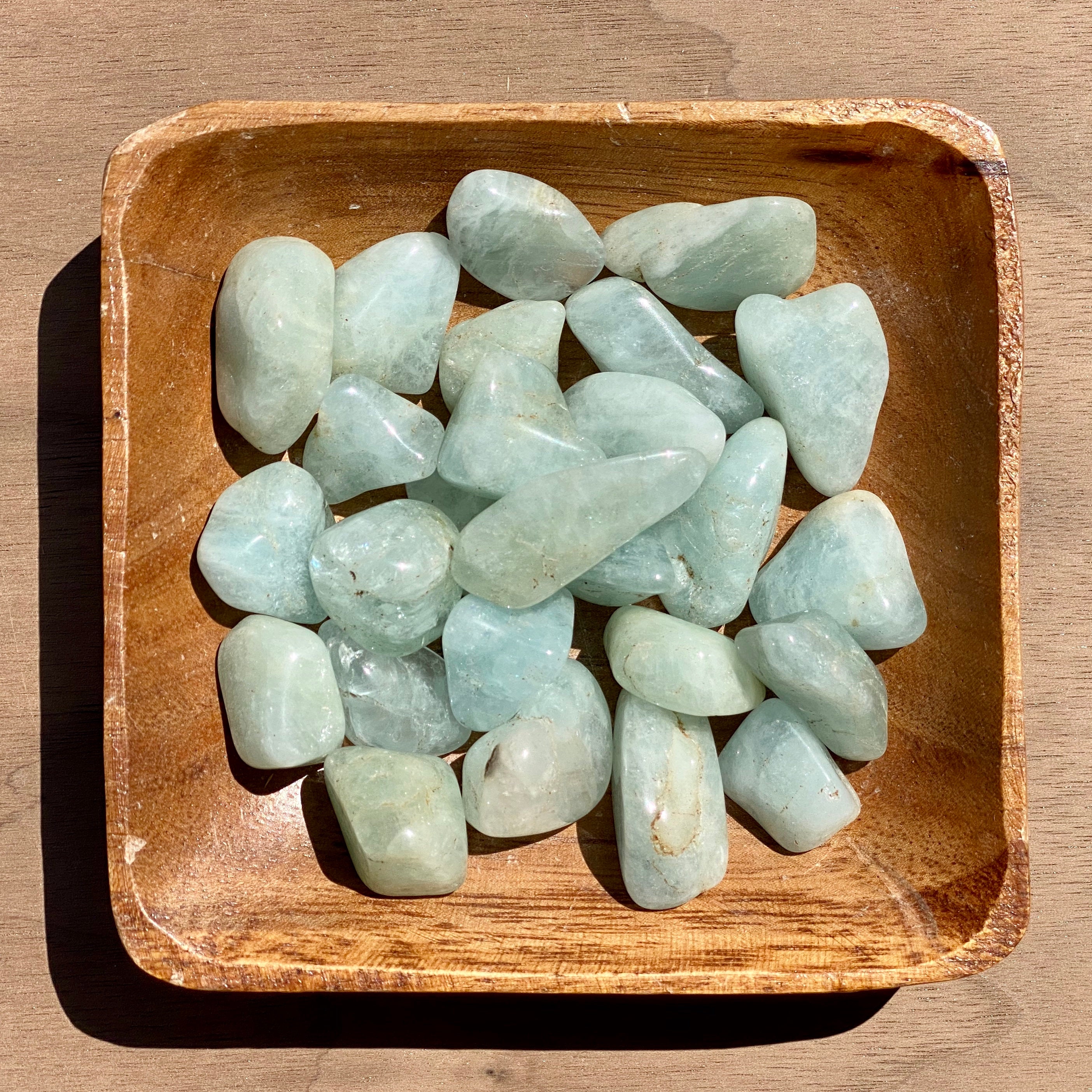 Aquamarine TUMBLED Grade A - Tumbled Aquamarine - Throat chakra Cryst…