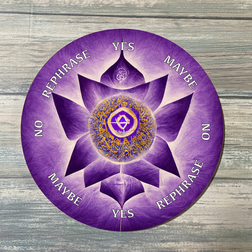 Tablero de péndulo de chakra de corona - Tablero de adivinación de chakra de corona - A todo color - Decoración de altar