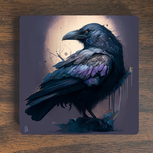 Raven Magnet - Bird Magnet - Spiritual Magnet - Meditation Magnet - Refrigerator Magnet