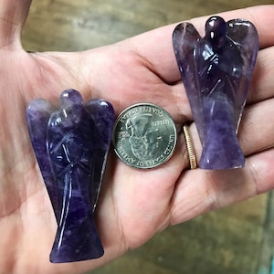 Amethyst Angel - Carved Angel - Third Eye Crystal - Sixth Chakra Crystal - Healing Crystals and Stones
