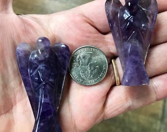 Amethyst Angel - Carved Angel - Third Eye Crystal - Sixth Chakra Crystal - Healing Crystals and Stones