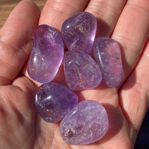 Amethyst TUMBLED A Grade Stone Brazil Tumbled Amethyst Third Eye Stone Healing Crystal Healing Stone image 3