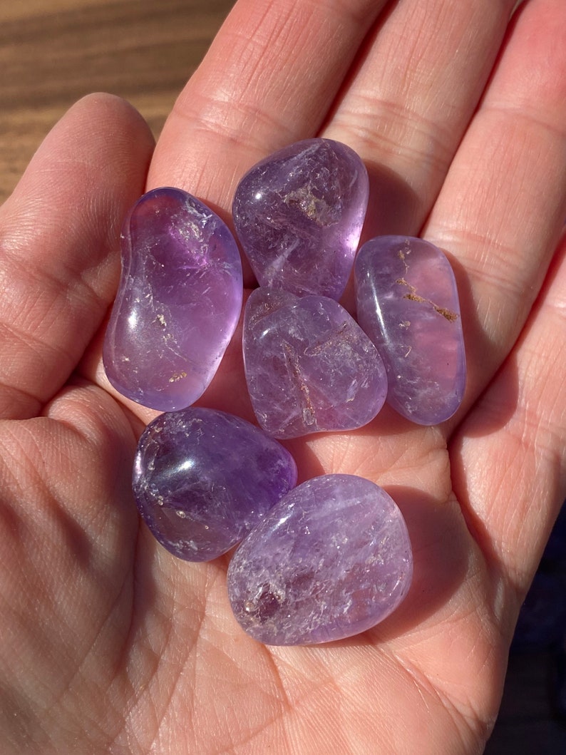 Amethyst TUMBLED A Grade Stone Brazil Tumbled Amethyst Third Eye Stone Healing Crystal Healing Stone image 3