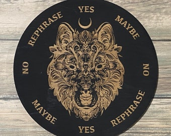 Wolf Pendulum Board - Wolf Divination Board - Altar Decoration