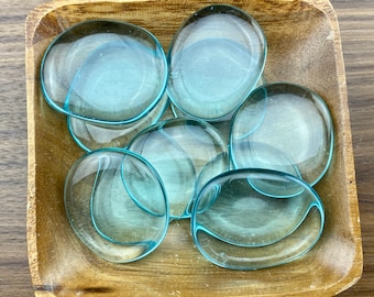 Aqua Obsidian PALM STONE - 5th Chakra - Throat Chakra Stone -  Protection Crystal -  healing crystals and stones