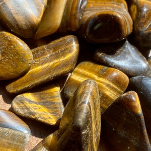 Tiger Eye TUMBLED Africa Tumbled Tiger Eye Tigers Eye Third Eye Sacral Chakra Balance Energy Healing Reiki image 3