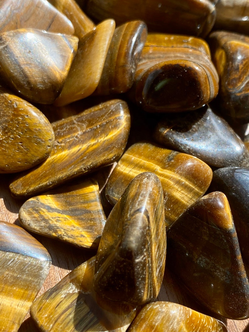 Tiger Eye TUMBLED Africa Tumbled Tiger Eye Tigers Eye Third Eye Sacral Chakra Balance Energy Healing Reiki image 3