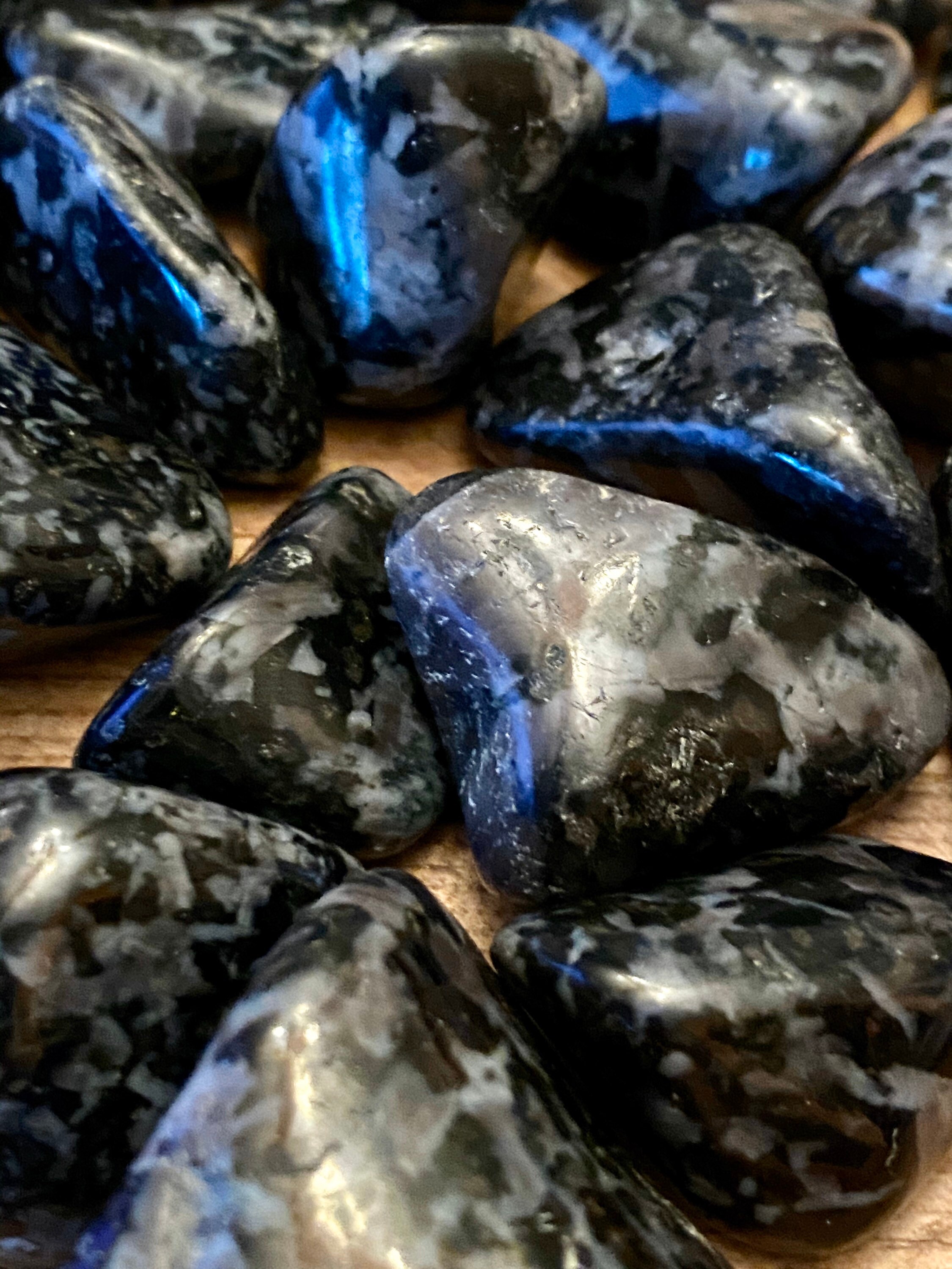 Indigo Gabbro TUMBLED LARGE Tumbled Indigo Gabbro Crystals Etsy