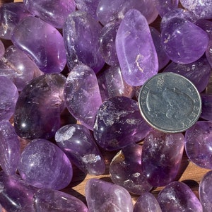 Amethyst TUMBLED A Grade Stone Brazil Tumbled Amethyst Third Eye Stone Healing Crystal Healing Stone image 4